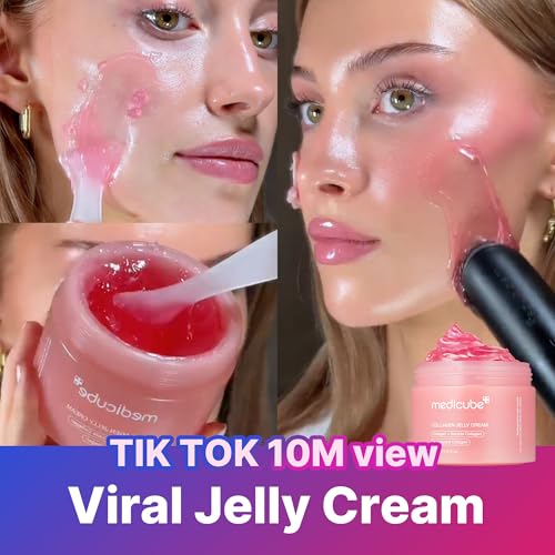 medicube Collagen Jelly Cream- Niacinamide & Freeze-Dried Hydrolyzed Collagen-Boosts skin barrier hydration & gives 24h Glow & Firmer looking skin | No artificial color, Korean skincare