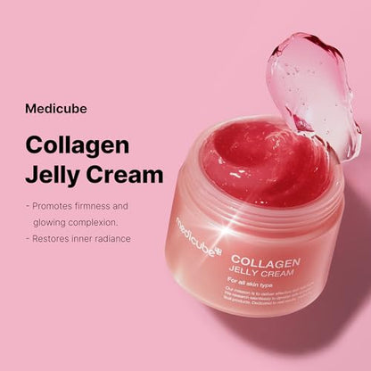 medicube Collagen Jelly Cream- Niacinamide & Freeze-Dried Hydrolyzed Collagen-Boosts skin barrier hydration & gives 24h Glow & Firmer looking skin | No artificial color, Korean skincare 