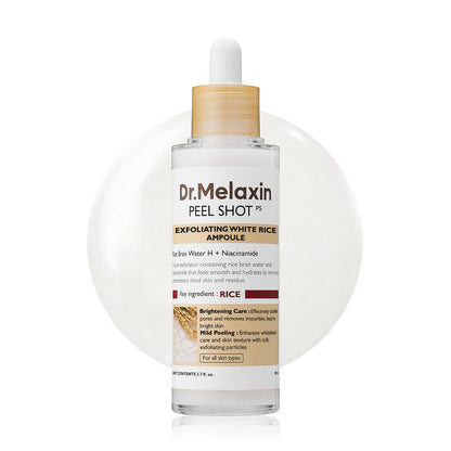 Dr. Melaxin Rice Glow Exfoliant Ampoule – 2PCS (White & Black Rice)